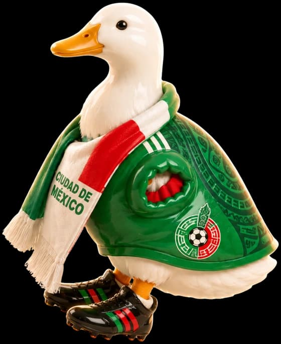 Duck wearing a Mexico jersey